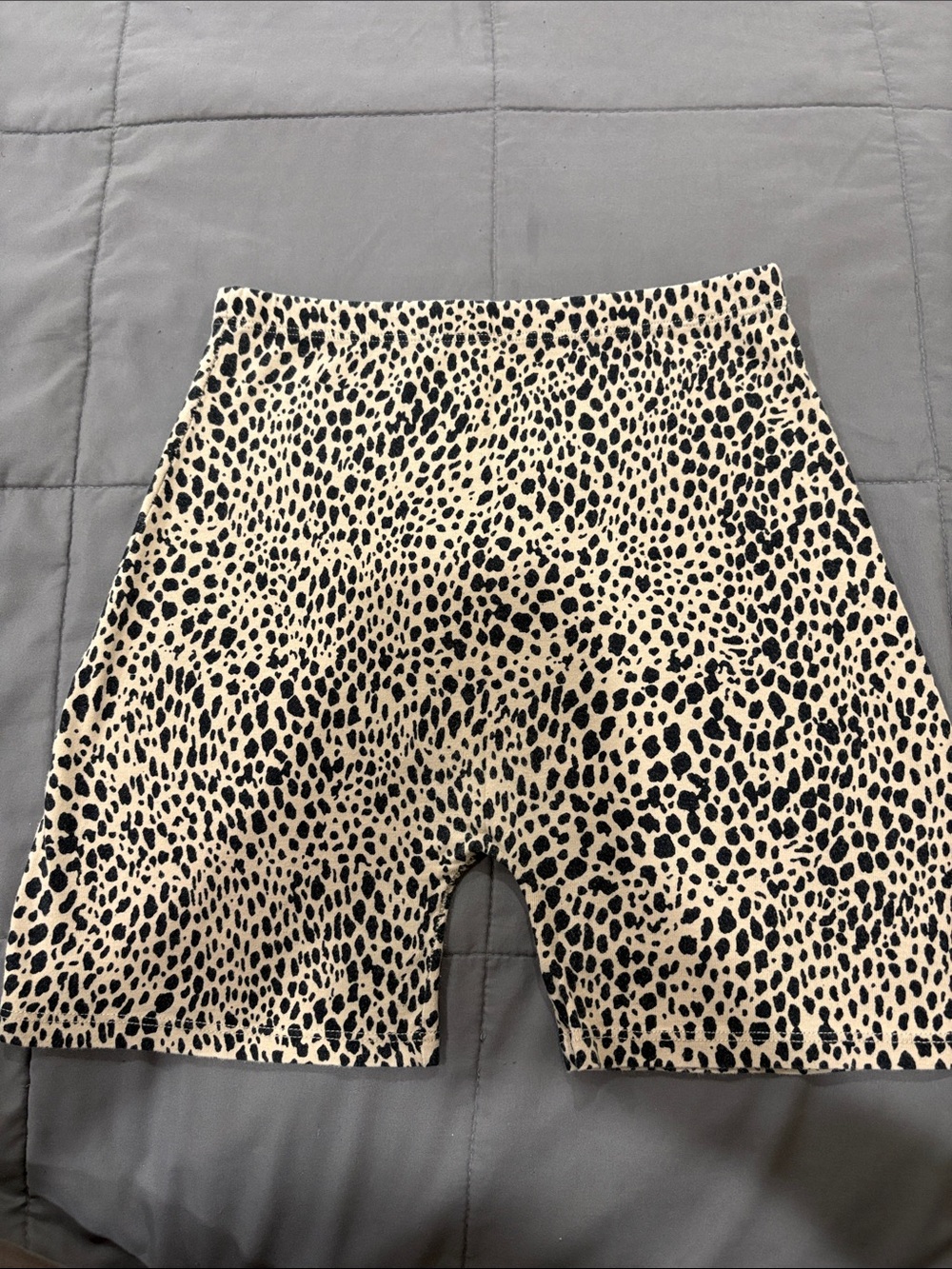 Brandy Melville Leopard Print Bike Shorts - Black & Cream